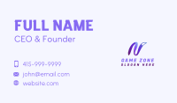 Curvy Tail Letter N Business Card Image Preview