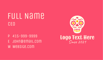 Decorative Mexican Skull Business Card