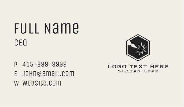 Laser Industrial Hexagon Business Card Design Image Preview
