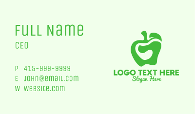 Green Organic Apple Business Card Image Preview