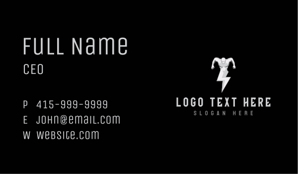 Lightning Man Electrician Business Card Design Image Preview