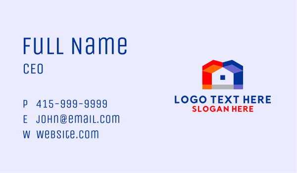 Geometric House Building Business Card Design Image Preview