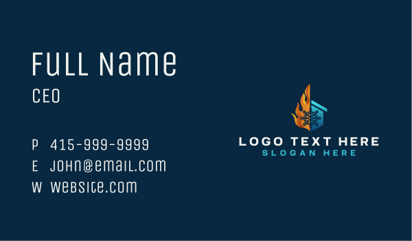 Ice Fire Home Business Card Design Image Preview