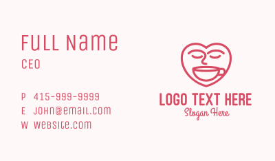 Pink Coffee Lover Business Card