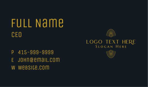 Golden Elegant Hotel Wordmark Business Card Design Image Preview