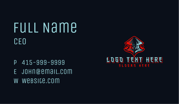 Ninja Assassin Warrior Gaming Business Card Design Image Preview