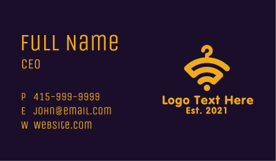 Yellow Hanger Wi-Fi Business Card Image Preview