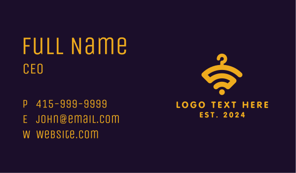 Yellow Hanger Wi-Fi Business Card Design Image Preview