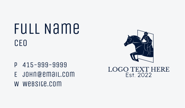 Horseback Riding Race Business Card Design Image Preview