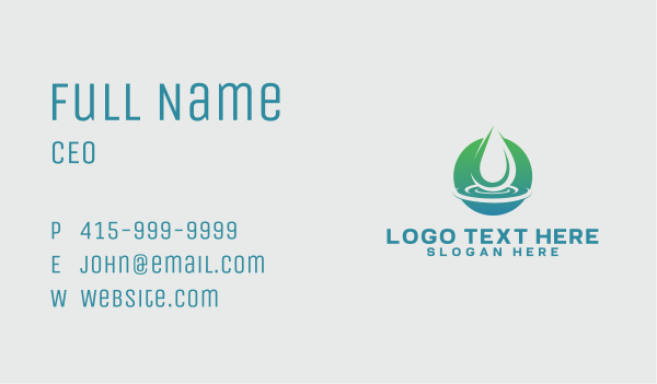 Aqua Nature Water Business Card Design Image Preview