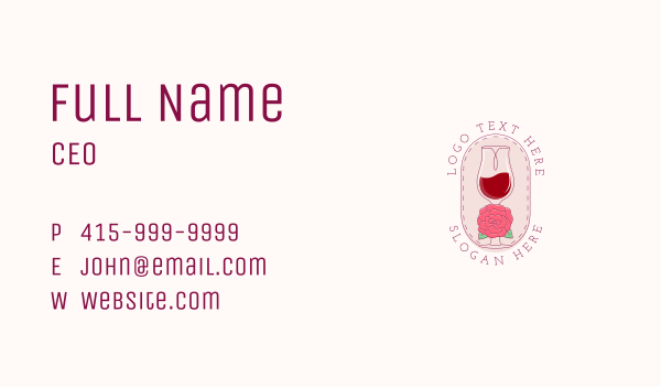 Classy Wine Rose Business Card Design Image Preview