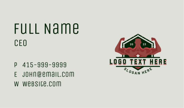 Muscular Man Fitness Gym Business Card Design Image Preview