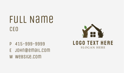 Brown Log House Business Card Image Preview