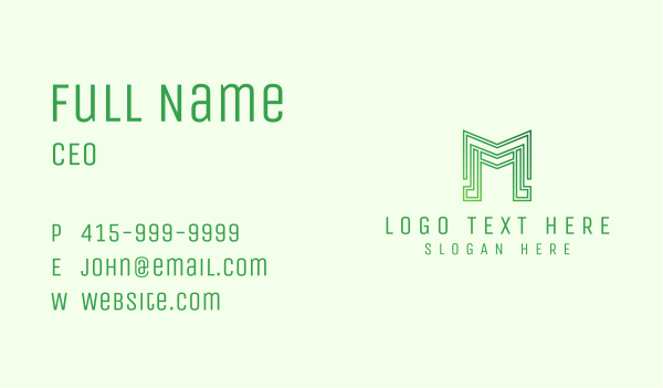 Geometric Letter M  Business Card Design Image Preview