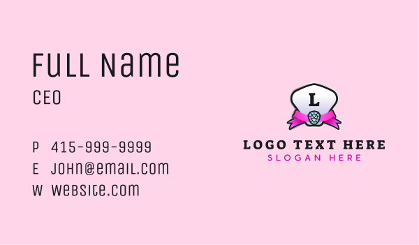 Jewel Ribbon Lettermark Business Card Design Image Preview