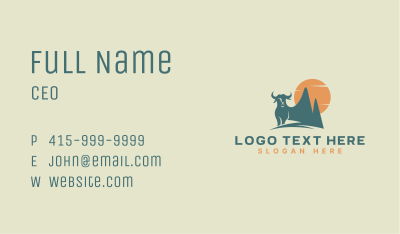 Buffalo Mountain Sunset Business Card Image Preview