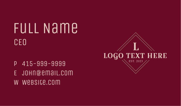 Classic Elegant Letter Business Card Design Image Preview