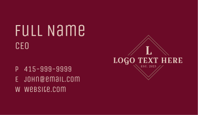 Classic Elegant Letter Business Card Image Preview
