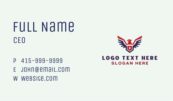 Patriotic Eagle Wings Business Card Design Image Preview