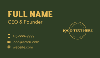 Gold Business Circle Wordmark Business Card Preview