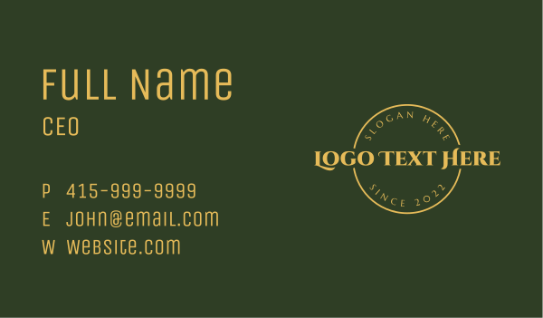 Gold Business Circle Wordmark Business Card Design Image Preview
