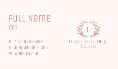 Floral Wedding Lettermark  Business Card