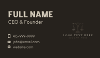 Gold Antique Balance Scale Business Card Design