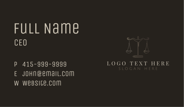 Gold Antique Balance Scale Business Card Design Image Preview