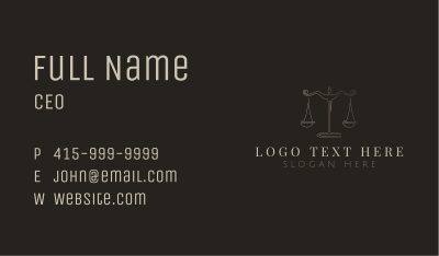 Gold Antique Balance Scale Business Card Image Preview
