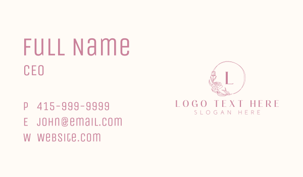 Elegant Peony Flower Business Card Design Image Preview