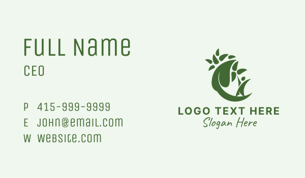 Vegan Leaf Organics Business Card Design Image Preview