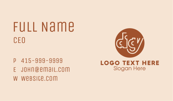 Brown Circle Digy Business Card Design