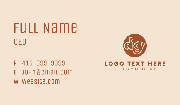 Brown Circle Digy Business Card Design Image Preview