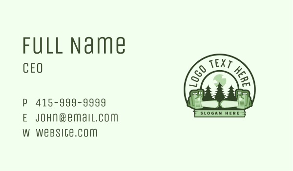Forest Chainsaw Lumberjack Business Card Design Image Preview