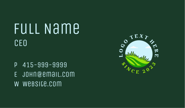 Grass Lawn Landscaping Business Card Design Image Preview