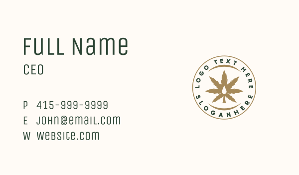 Marijuana Plant Extract Badge Business Card Design Image Preview