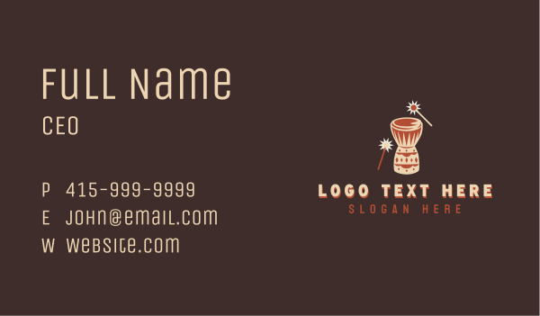 Musical African Djembe Business Card Design Image Preview