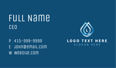 Purified Water Letter Business Card Image Preview