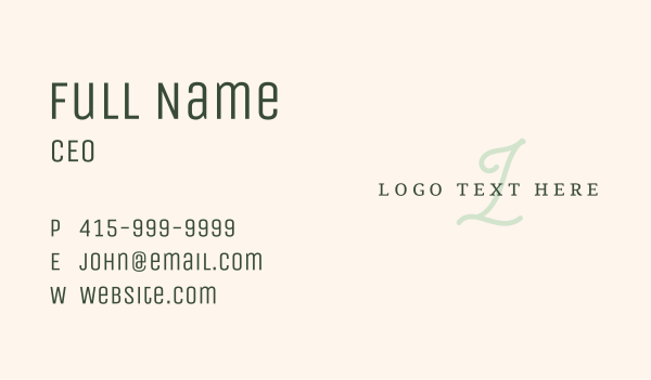Elegant Stylish Wordmark Business Card Design Image Preview