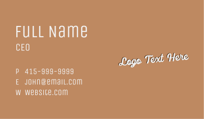 Classic White Wordmark Business Card Image Preview