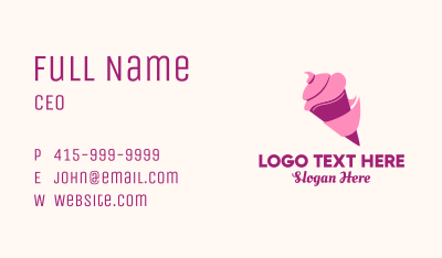 Pink Ice Cream Shop Business Card Image Preview