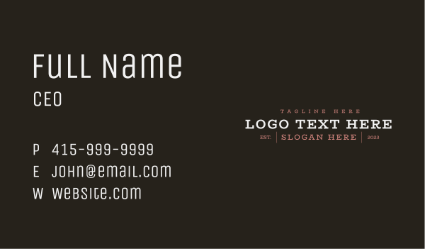 Elegant Generic Type Business Card Design Image Preview