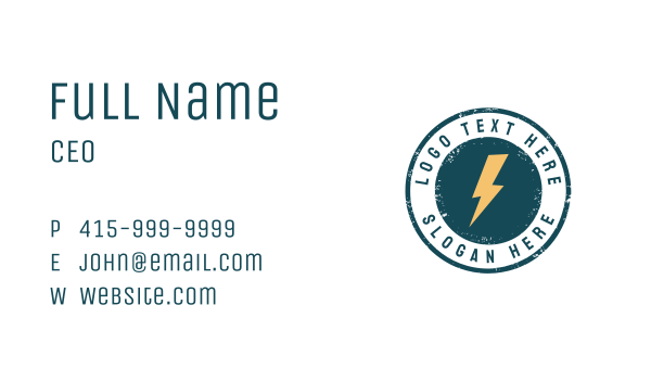Lightning Flash Power  Business Card Design Image Preview