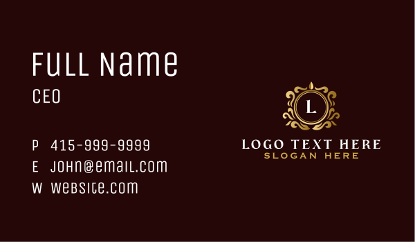 Premium Decorative Crest Business Card Design Image Preview