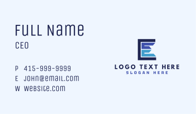 Contractor Letter E  Business Card Image Preview