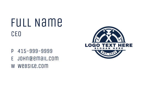 Hoe Tool Emblem  Business Card Design Image Preview