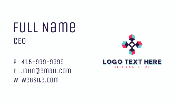 Tech Developer Cube Business Card Design Image Preview