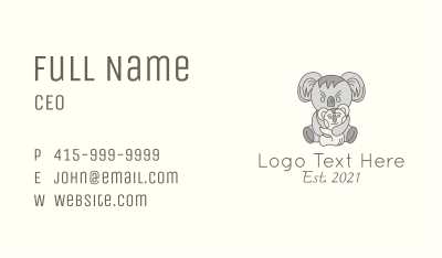 Plushie Koala Daycare Business Card Image Preview