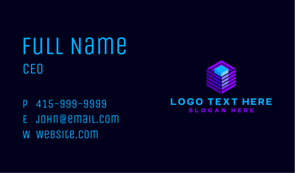 Digital Data Cube Business Card Design Image Preview