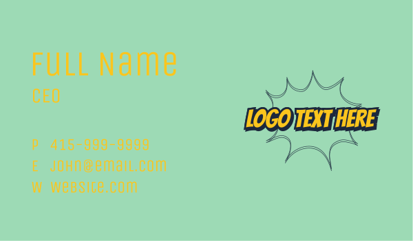 Pop Art Text Wordmark  Business Card Design Image Preview